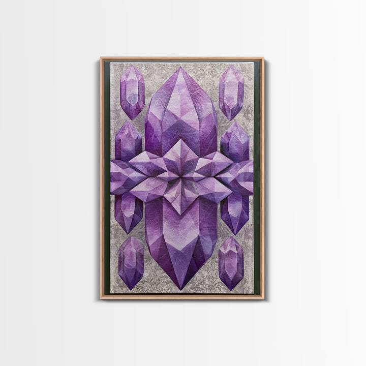 Crystal Grid Pattern Framed Canvas Print, Sacred Geometry Art, Digital Art, Living Room Decor, Geometry, Minimalist Wall Art, SGA-2x3-13