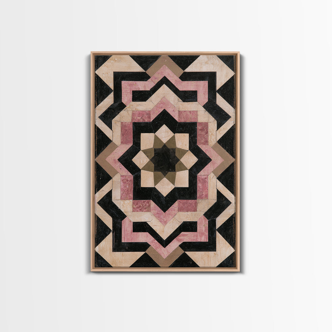 Moroccan Sacred Tile Star Pattern Canvas Print, Sacred Geometry Art, Geometric Wall Art, Living Room Decor, Geometry, SGA-2x3-8