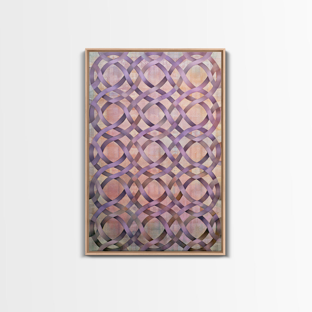 Crystal Grid Pattern Framed Canvas Print, Sacred Geometry Art, Boho Decor, Living Room Decor, Geometry, Spiritual Wall Art, SGA-2x3-85