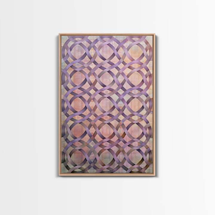Crystal Grid Pattern Framed Canvas Print, Sacred Geometry Art, Boho Decor, Living Room Decor, Geometry, Spiritual Wall Art, SGA-2x3-85