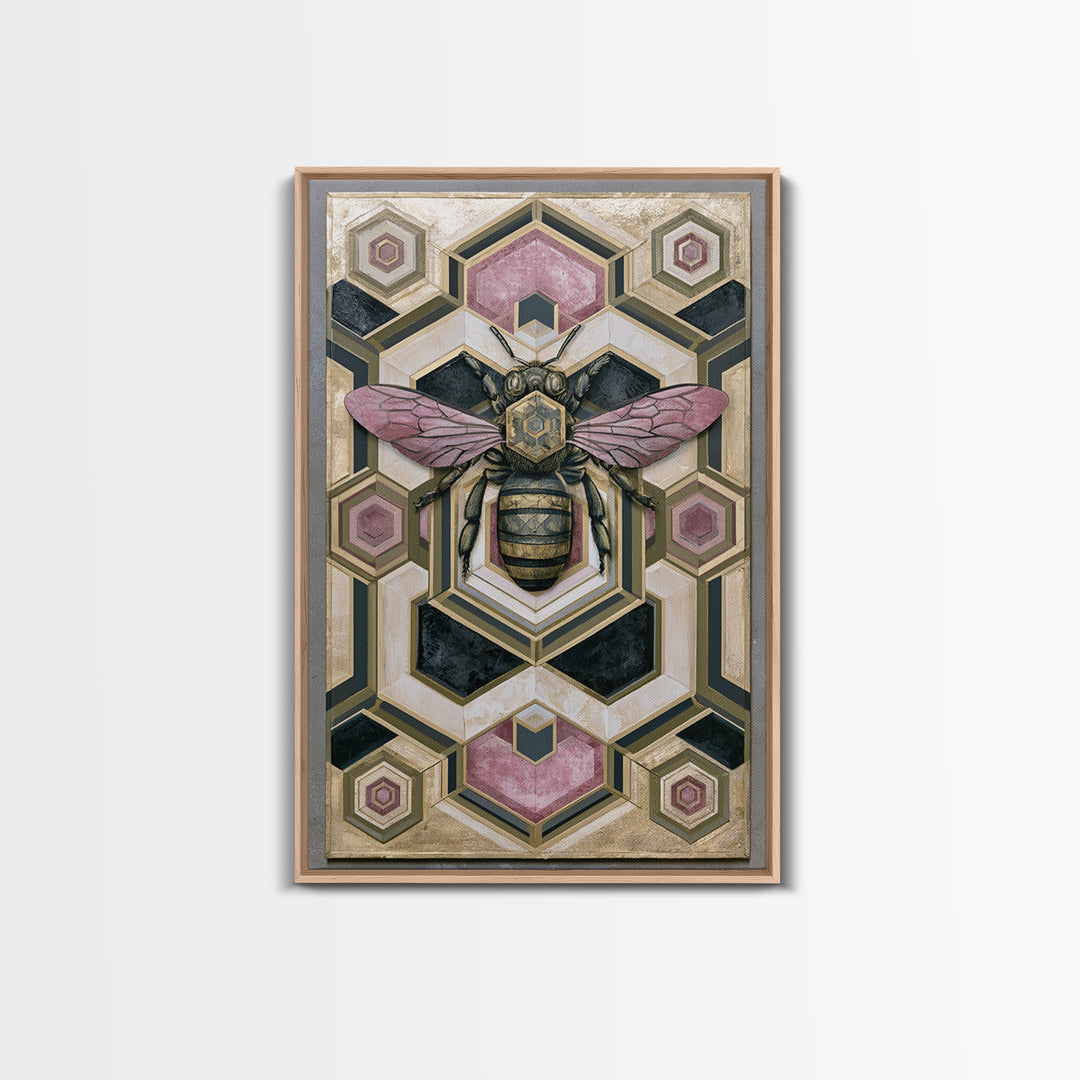 Hexagon Honeycomb Pattern Canvas Print, Sacred Geometry Art, Wall Hanging, Living Room Decor, Fine Art, Geometry, Wabi Sabi Art, SGA-2x3-96