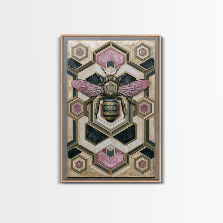 Hexagon Honeycomb Pattern Canvas Print, Sacred Geometry Art, Wall Hanging, Living Room Decor, Fine Art, Geometry, Wabi Sabi Art, SGA-2x3-96