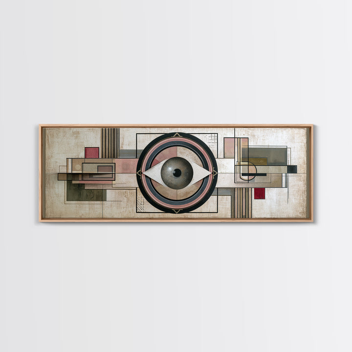 Cosmic Eye Inside Geometric Frame Canvas Print, Sacred Geometry Art, Spiritual Wall Art, Living Room Decor, Abstract Art, SGA-3x1-11