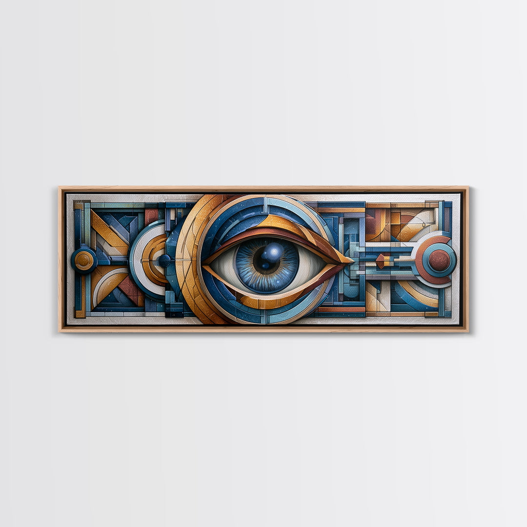 Cosmic Eye Inside Geometric Frame Canvas Print, Sacred Geometry Art, Art Print, Living Room Decor, Fine Art, Geometry, SGA-3x1-35
