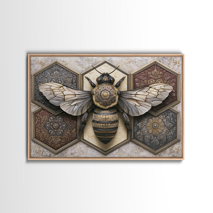 Hexagon Honeycomb Pattern Canvas Print, Sacred Geometry Art, Geometric Wall Art, Living Room Decor, Watercolor Art, Geometry, SGA-3x2-44