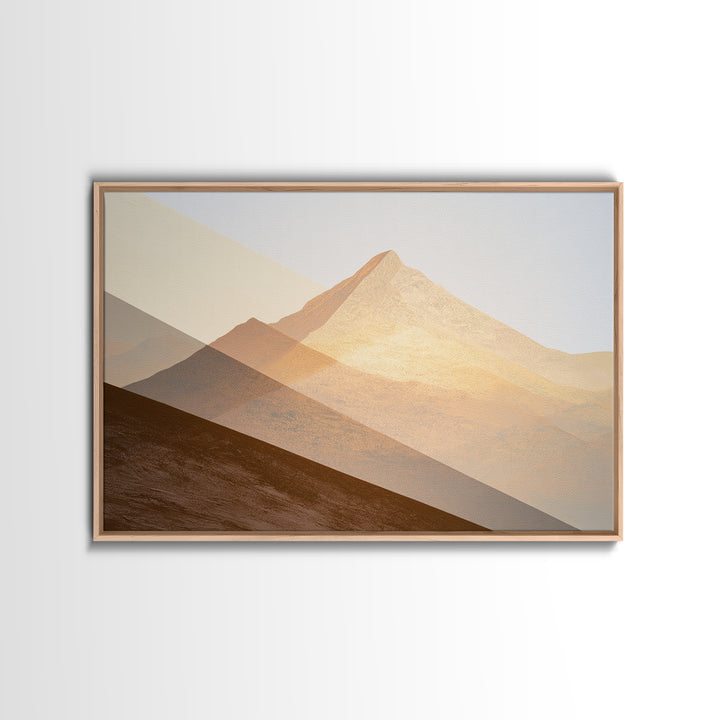 Triangle Mountain Landscape Framed Canvas Print, Sacred Geometry Art, Mandala Wall Art, Living Room Decor, Fine Art, Geometry, SGA-3x2-69