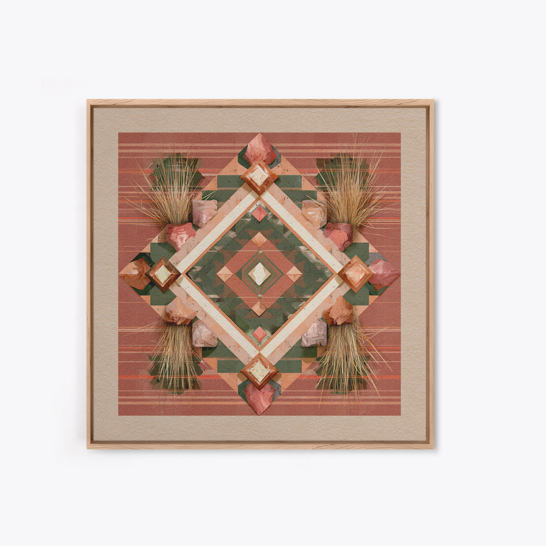 Navajo Geometric Pattern Canvas Print, Southwestern Art, Native American Art, Southwestern Decor, Abstract Art, Mesa, SOU-1x1-76