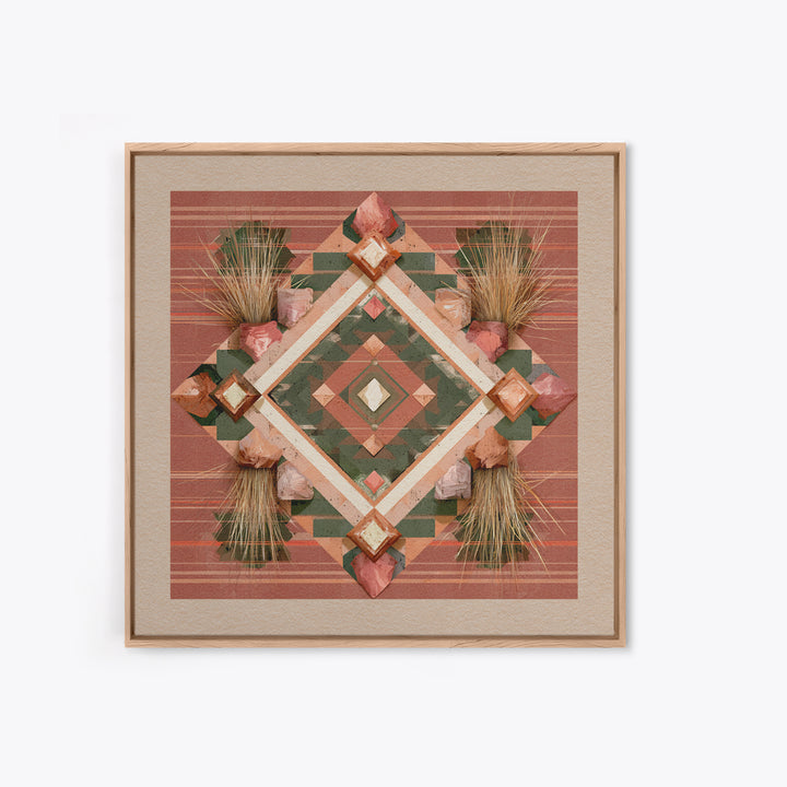 Navajo Geometric Pattern Canvas Print, Southwestern Art, Native American Art, Southwestern Decor, Abstract Art, Mesa, SOU-1x1-76