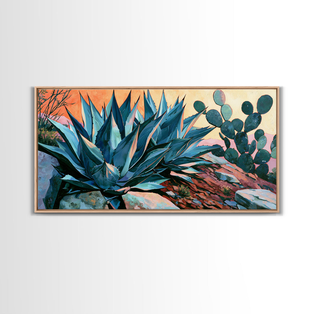 Agave Plant Closeup Canvas Print, Southwestern Art, Original Art, Southwestern Decor, Fine Art, Mesa, Landscape Art, Tile Art, SOU-2x1-57