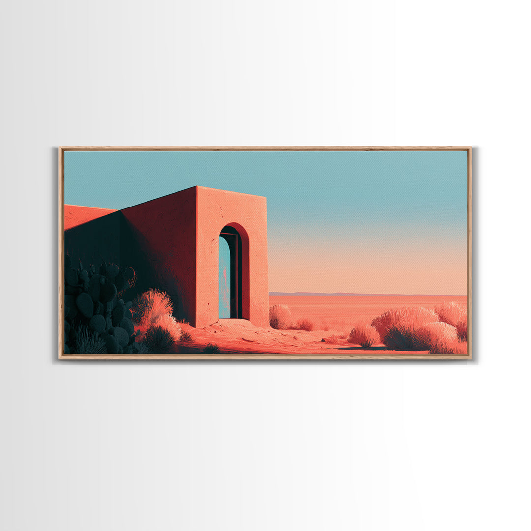 Adobe Doorway with Turquoise Blue Shadow Canvas Print, Southwestern Art, Boho Wall Art, Southwestern Decor, Fine Art, Mesa, SOU-2x1-73