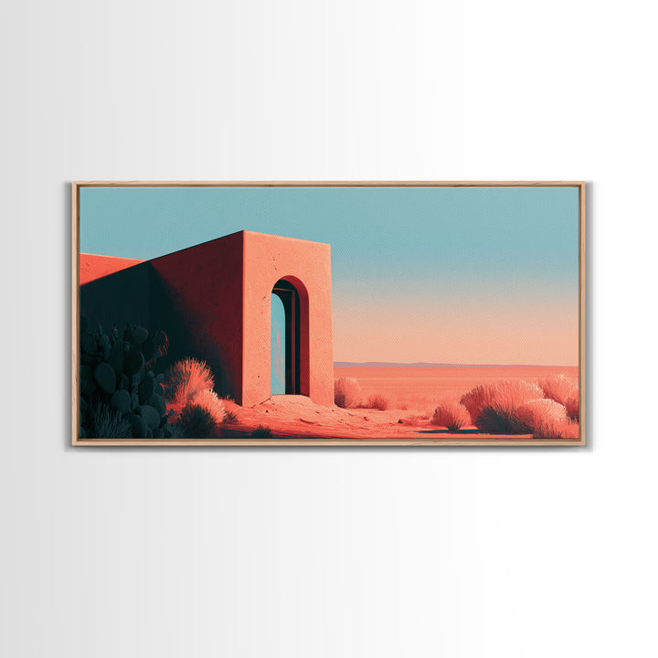Adobe Doorway with Turquoise Blue Shadow Canvas Print, Southwestern Art, Boho Wall Art, Southwestern Decor, Fine Art, Mesa, SOU-2x1-73