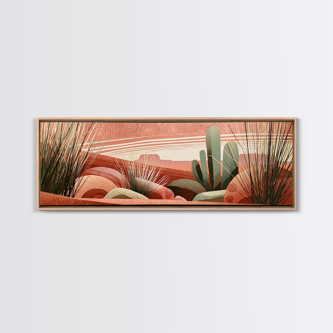 Tribal Blanket Abstract Without Sacred Copying Canvas Print, Southwestern Art, Antique Oil Painting, Southwestern Decor, Mesa, SOU-3x1-54