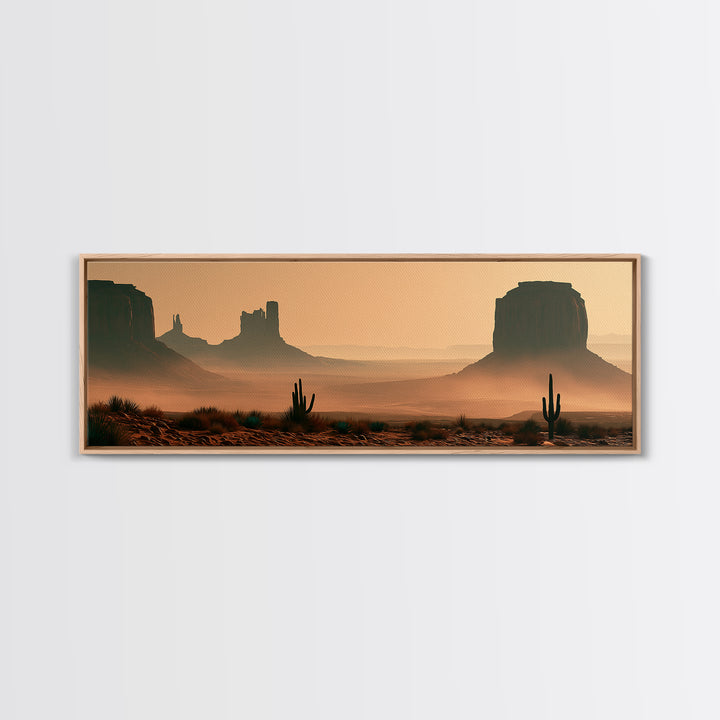 Monument Valley Silhouette Framed Canvas Print, Southwestern Art, Farmhouse Wall Art, Southwestern Decor, Fine Art, Mesa, SOU-3x1-74