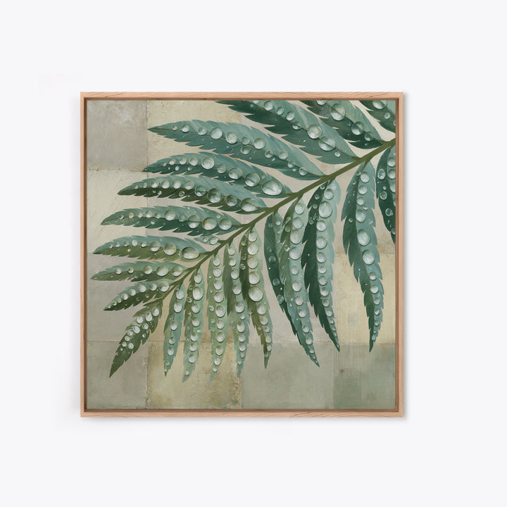 Fern Leaf Closeup Framed Canvas Print, Spa Art, Dog Wall Art, Spa Decor, Watercolor Art, Serenity, Dog Canvas, SPA-1x1-11