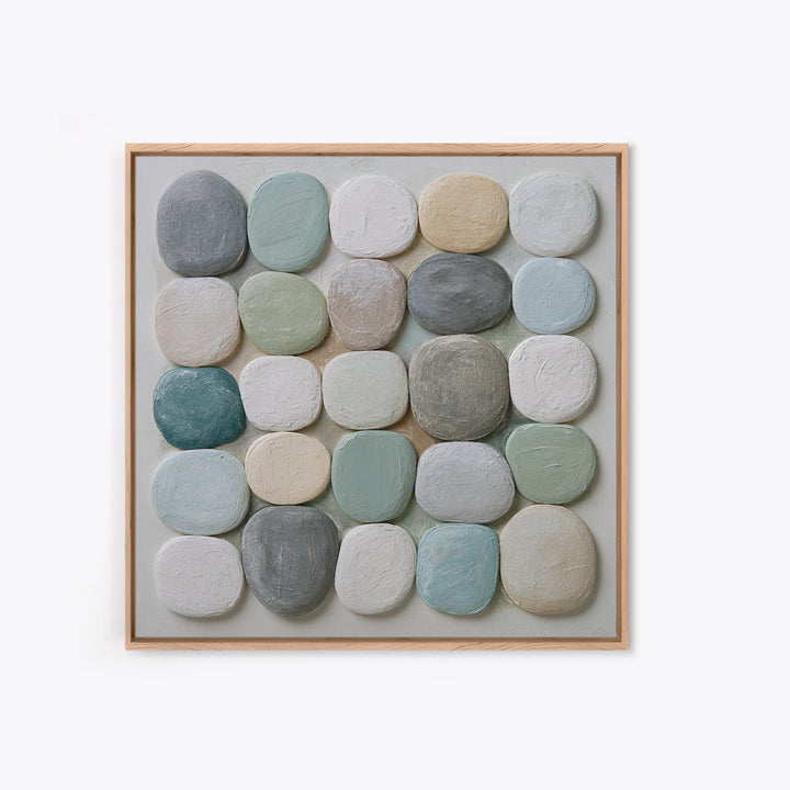 Pebble Texture Abstract Framed Canvas Print, Spa Art, Fashion Wall Art, Spa Decor, Abstract Art, Serenity, Modern Decor, SPA-1x1-39