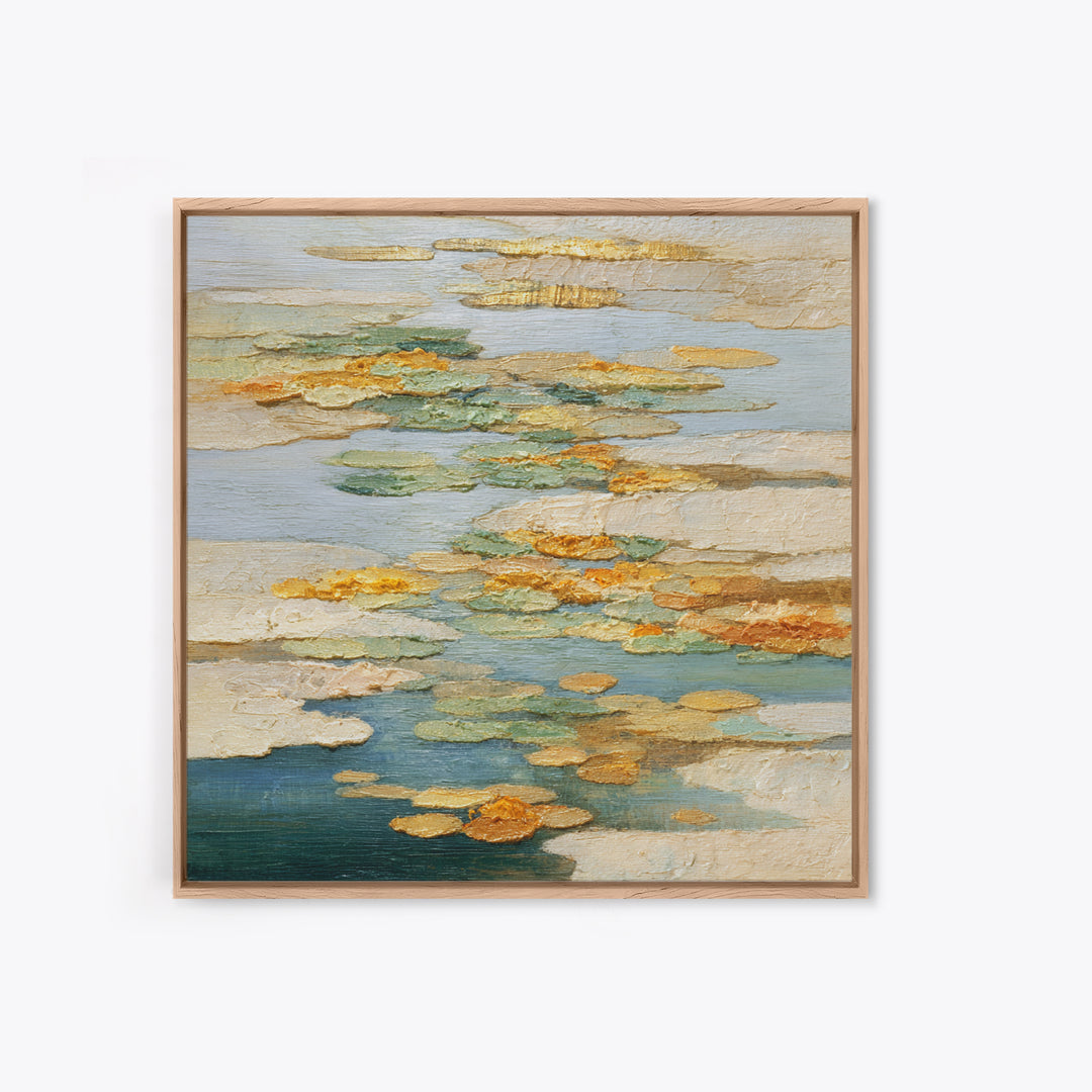 Warm Candle Flame Framed Canvas Print, Spa Art, Textured Painting, Spa Decor, Abstract Art, Serenity, Travel Poster, SPA-1x1-57