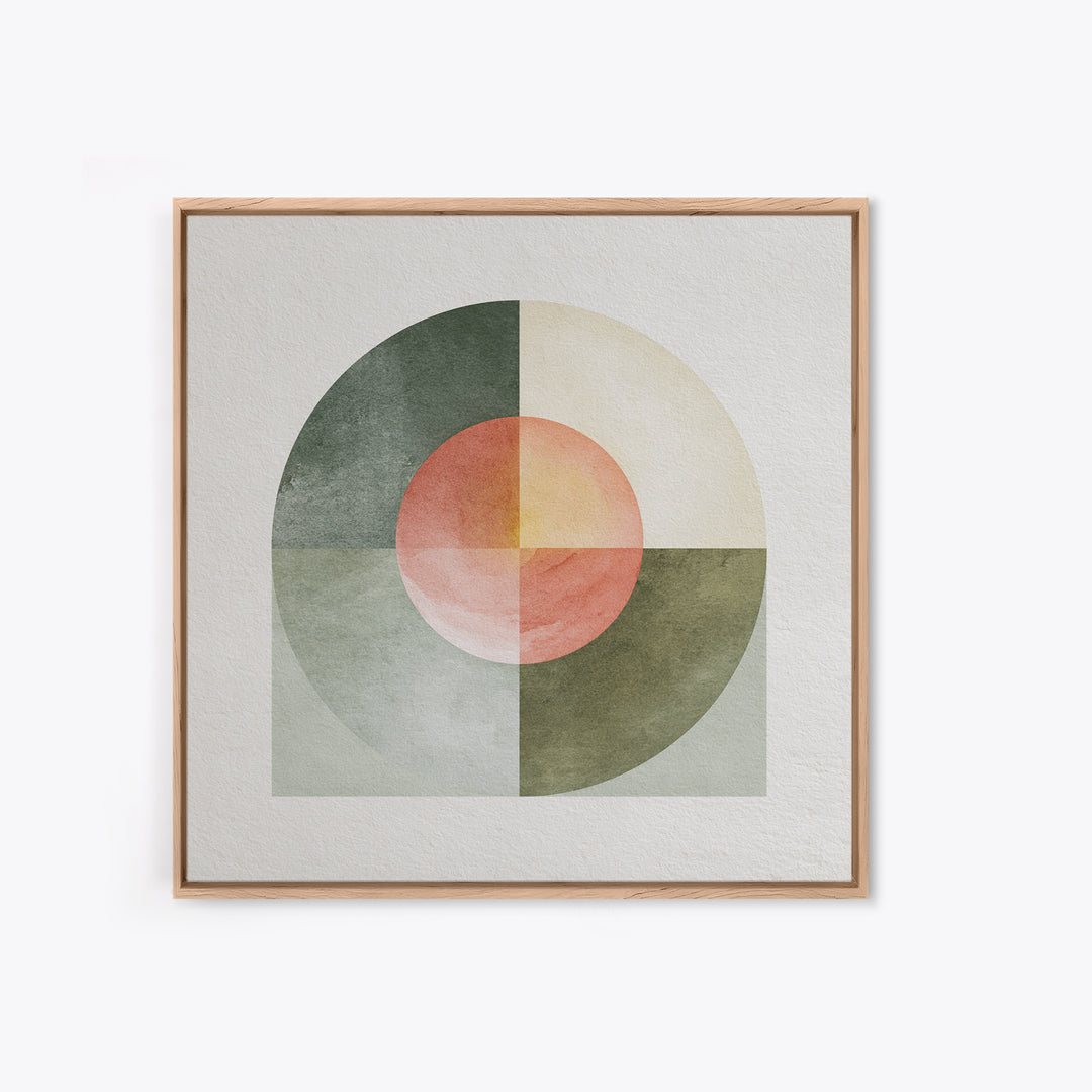Sage and Ivory Geometric Calm Composition Canvas Print, Spa Art, Luxury Decor, Spa Decor, Abstract Art, Serenity, SPA-1x1-69