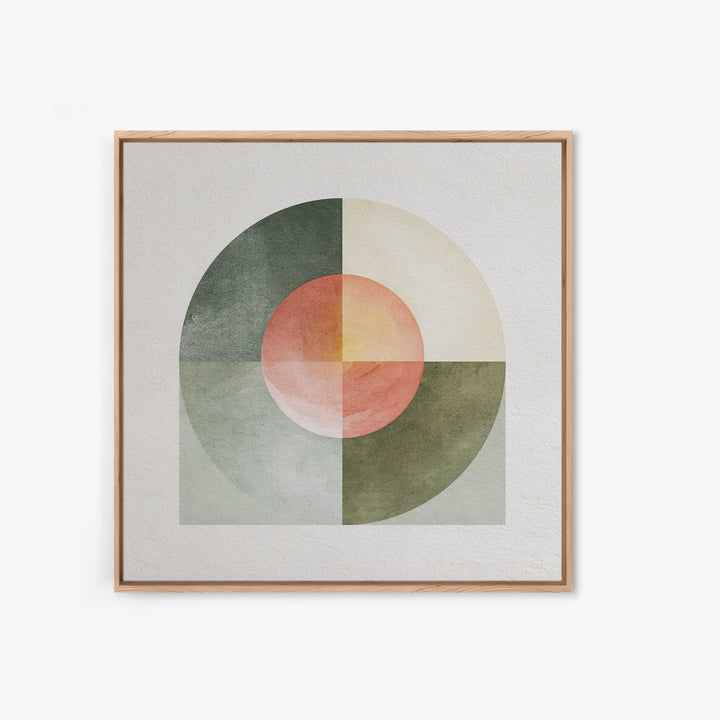 Sage and Ivory Geometric Calm Composition Canvas Print, Spa Art, Luxury Decor, Spa Decor, Abstract Art, Serenity, SPA-1x1-69