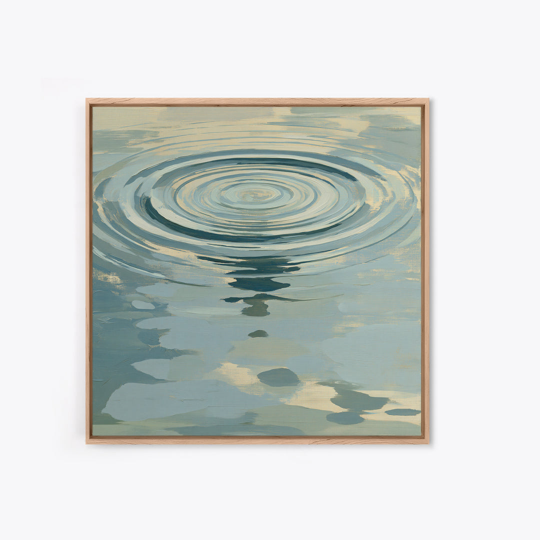 Abstract Water Ripples Framed Canvas Print, Spa Art, Statement Artwork, Spa Decor, Abstract Art, Serenity, Printable Wall Art, SPA-1x1-78