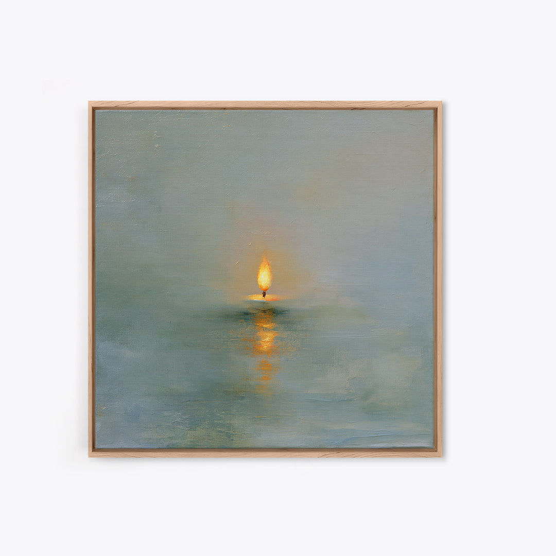 Warm Candle Flame Canvas Print, Spa Art, Wall Decor, Spa Decor, Fine Art, Serenity, Minimalist Art, Feminine Wall Art, SPA-1x1-81