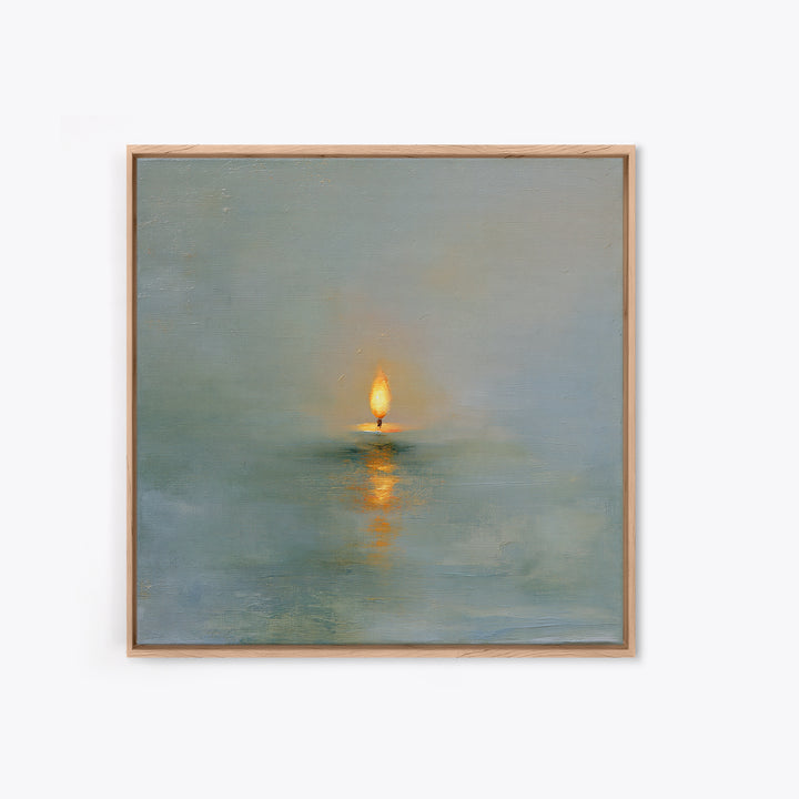 Warm Candle Flame Canvas Print, Spa Art, Wall Decor, Spa Decor, Fine Art, Serenity, Minimalist Art, Feminine Wall Art, SPA-1x1-81
