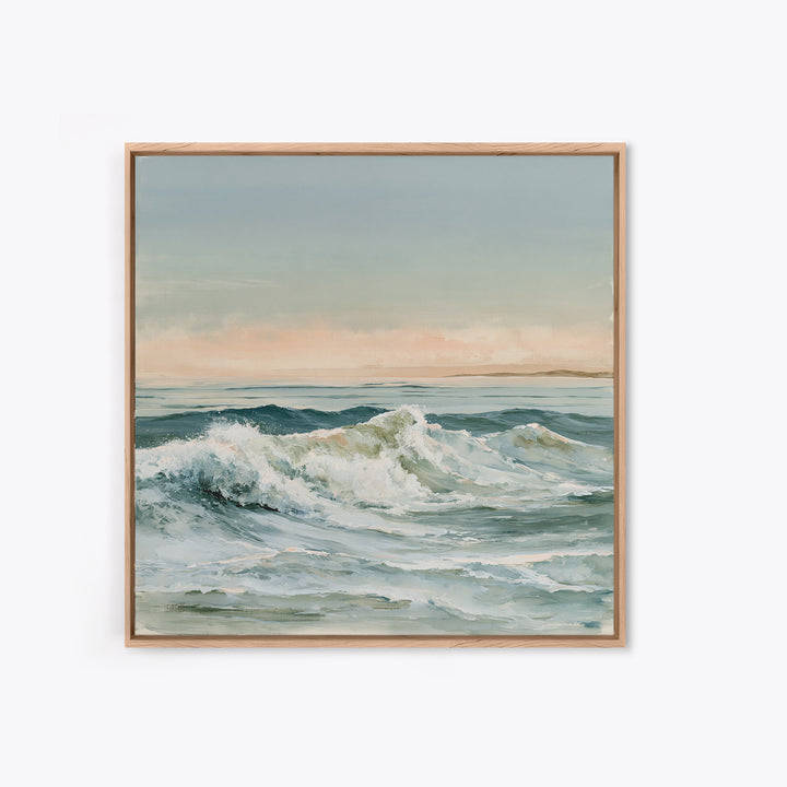 Coastal Horizon in Muted Spa Blues Canvas Print, Spa Art, Boho Decor, Spa Decor, Serenity, Printable Art, Wall Art Print, SPA-1x1-82
