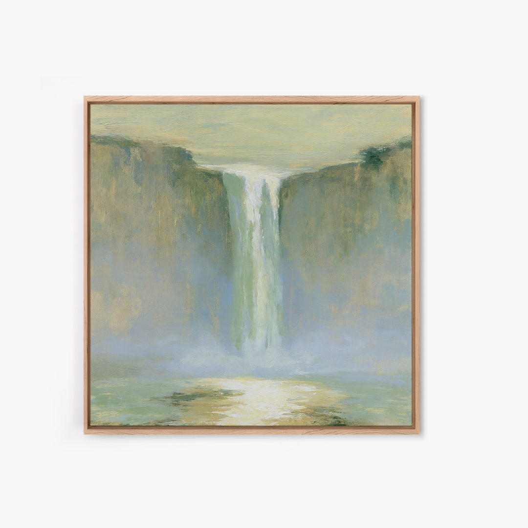 Serene Waterfall with Mist Canvas Print, Spa Art, Neutral Decor, Spa Decor, Fine Art, Serenity, Home Decor, Wall Decor, SPA-1x1-90