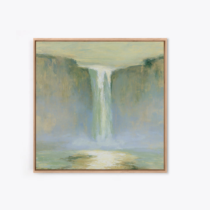 Serene Waterfall with Mist Canvas Print, Spa Art, Neutral Decor, Spa Decor, Fine Art, Serenity, Home Decor, Wall Decor, SPA-1x1-90