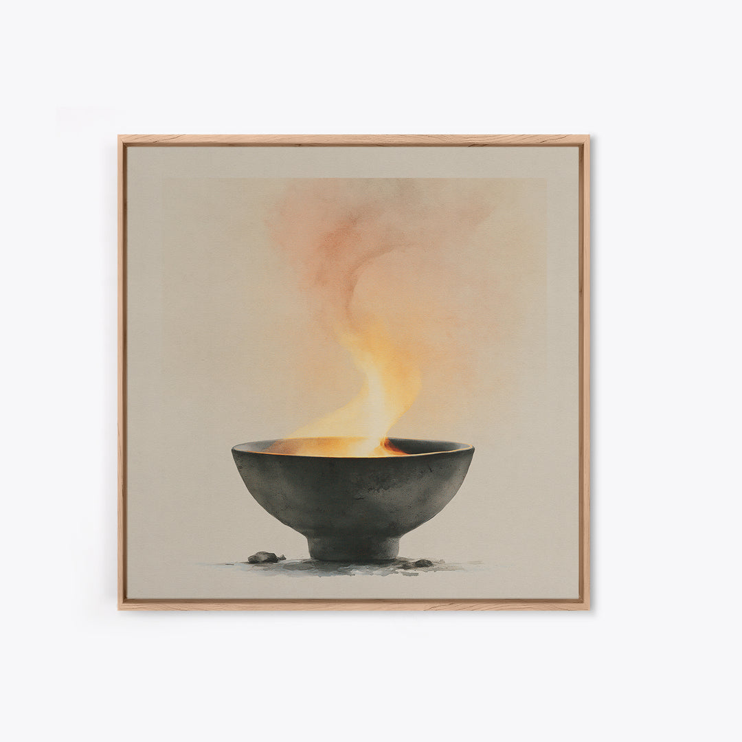 Tea Bowl and Steam Still Life Canvas Print, Spa Art, Modern Decor, Spa Decor, Fine Art, Serenity, Wall Decor, SPA-1x1-94