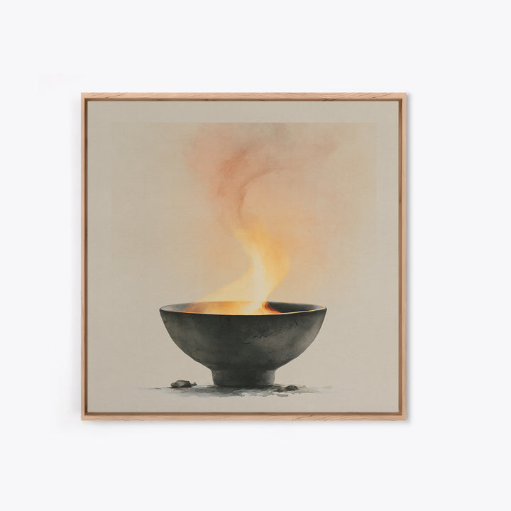 Tea Bowl and Steam Still Life Canvas Print, Spa Art, Modern Decor, Spa Decor, Fine Art, Serenity, Wall Decor, SPA-1x1-94