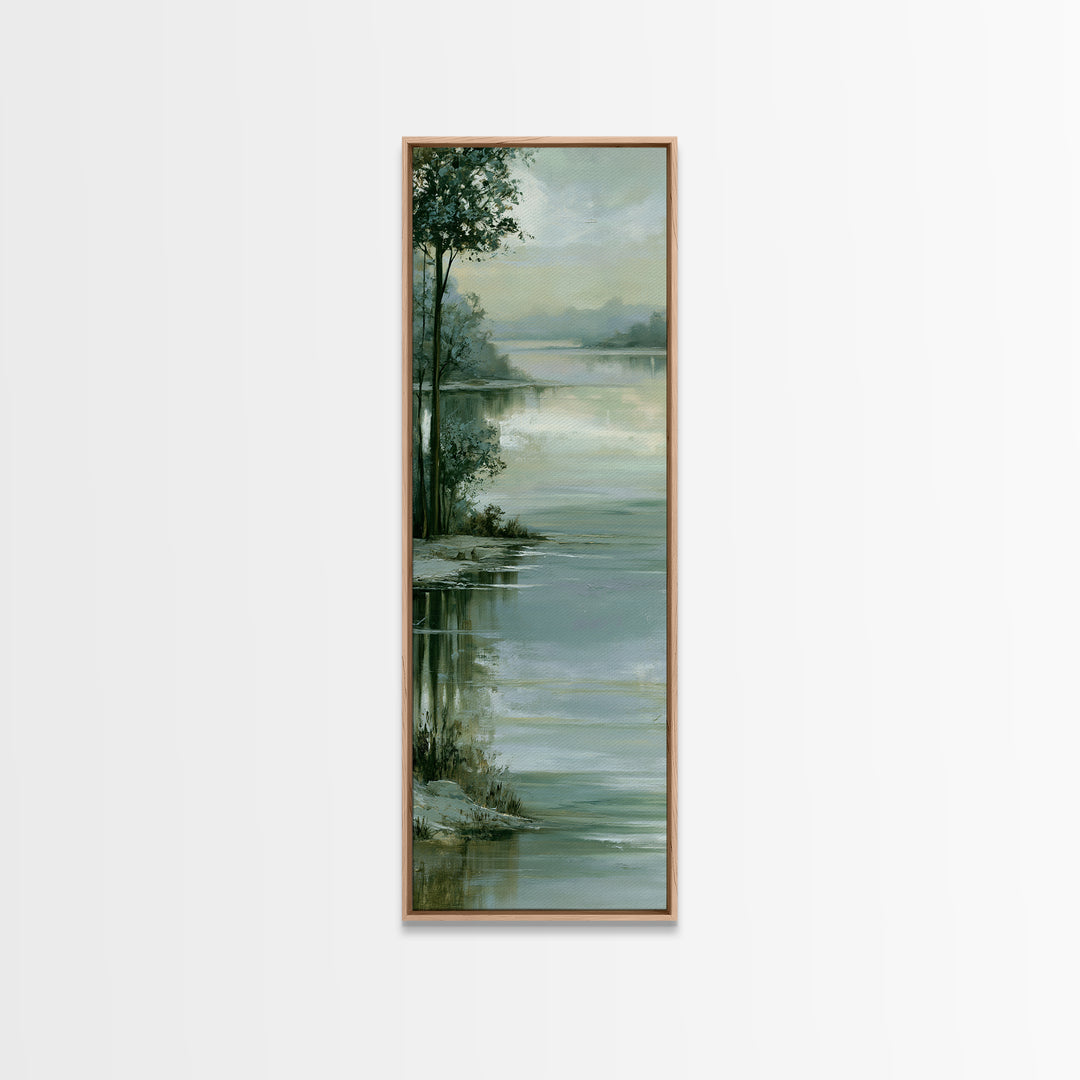 Moonlit Lake Reflection Canvas Print, Spa Art, Feminine Wall Art, Spa Decor, Fine Art, Serenity, Hair Salon Wall Art, SPA-1x3-11