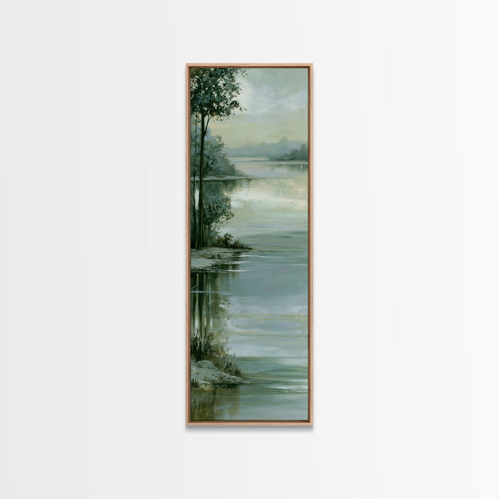 Moonlit Lake Reflection Canvas Print, Spa Art, Feminine Wall Art, Spa Decor, Fine Art, Serenity, Hair Salon Wall Art, SPA-1x3-11