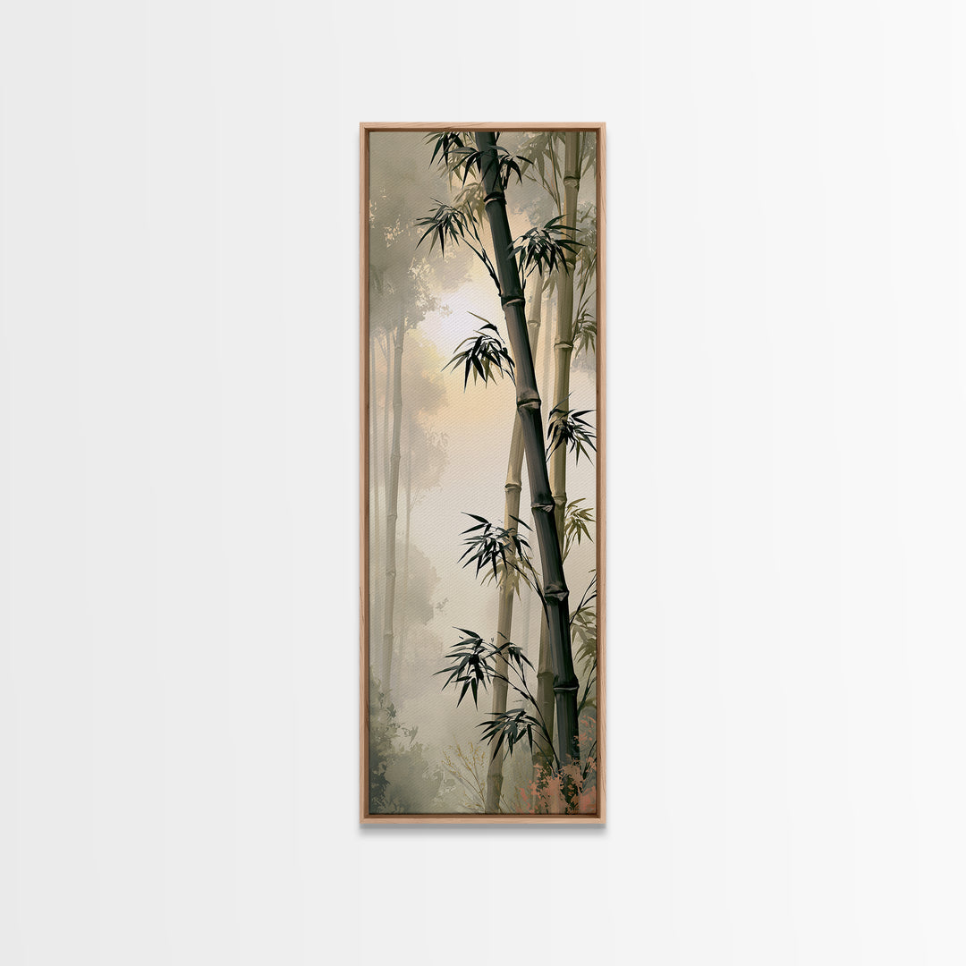 Misty Bamboo Forest Canvas Print, Spa Art, Art, Spa Decor, Serenity, Abstract Print, Minimalist Art, Feminine Wall Art, SPA-1x3-17