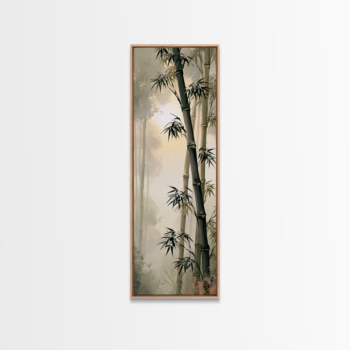Misty Bamboo Forest Canvas Print, Spa Art, Art, Spa Decor, Serenity, Abstract Print, Minimalist Art, Feminine Wall Art, SPA-1x3-17