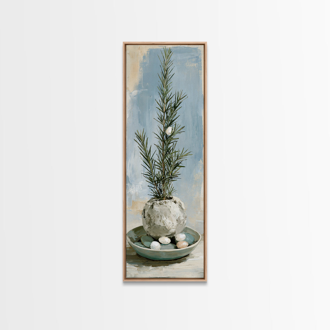 Botanical Herbal Arrangement Canvas Print, Spa Art, Tarot Card Art, Spa Decor, Watercolor Art, Serenity, Textured Painting, SPA-1x3-2