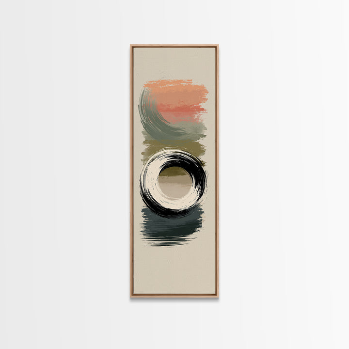 Minimal Zen Circle Brushstroke Framed Canvas Print, Spa Art, Art, Spa Decor, Fine Art, Serenity, Abstract Print, Minimalist Art, SPA-1x3-20