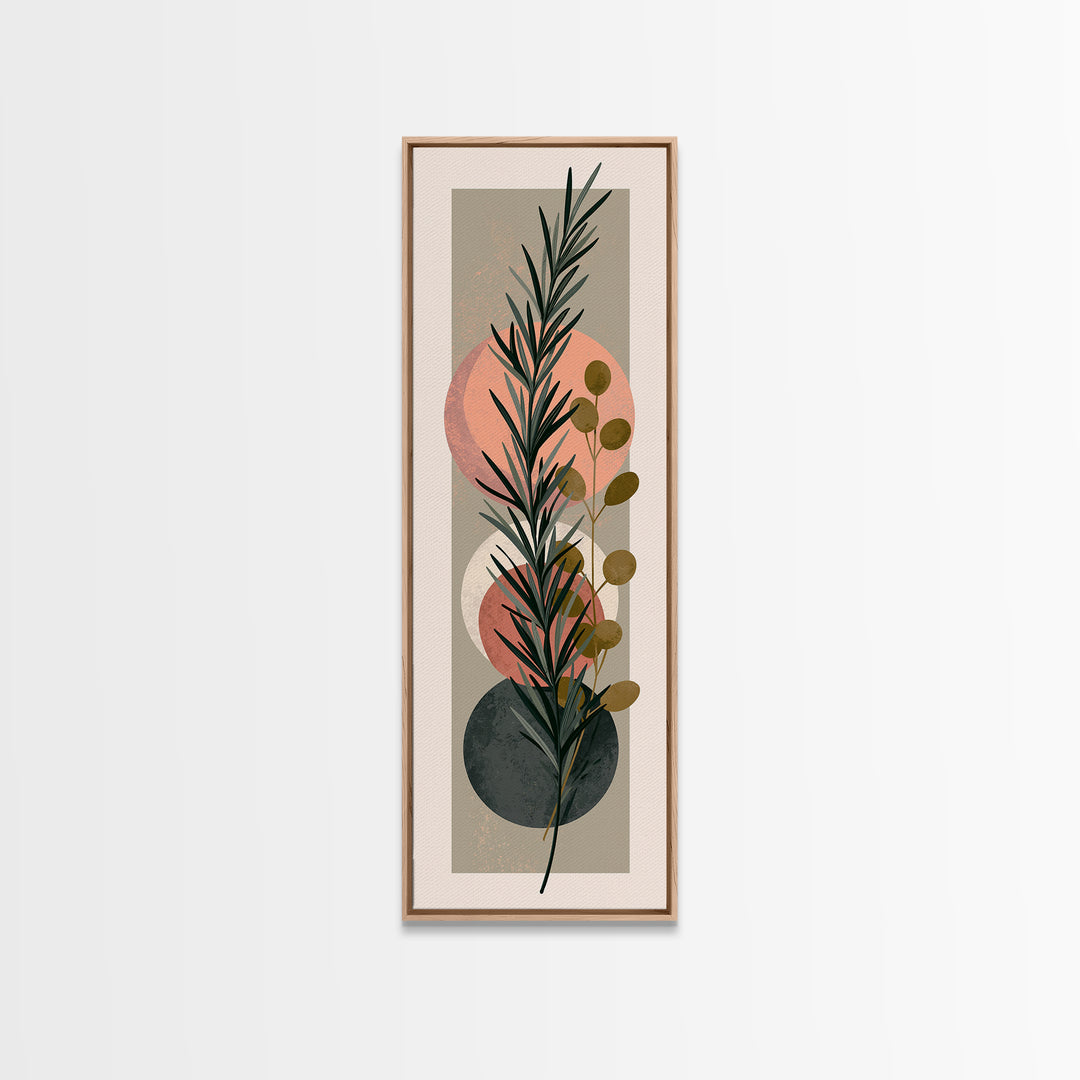 Botanical Herbal Arrangement Canvas Print, Spa Art, Tarot Card Art, Spa Decor, Watercolor Art, Serenity, Textured Painting, SPA-1x3-26