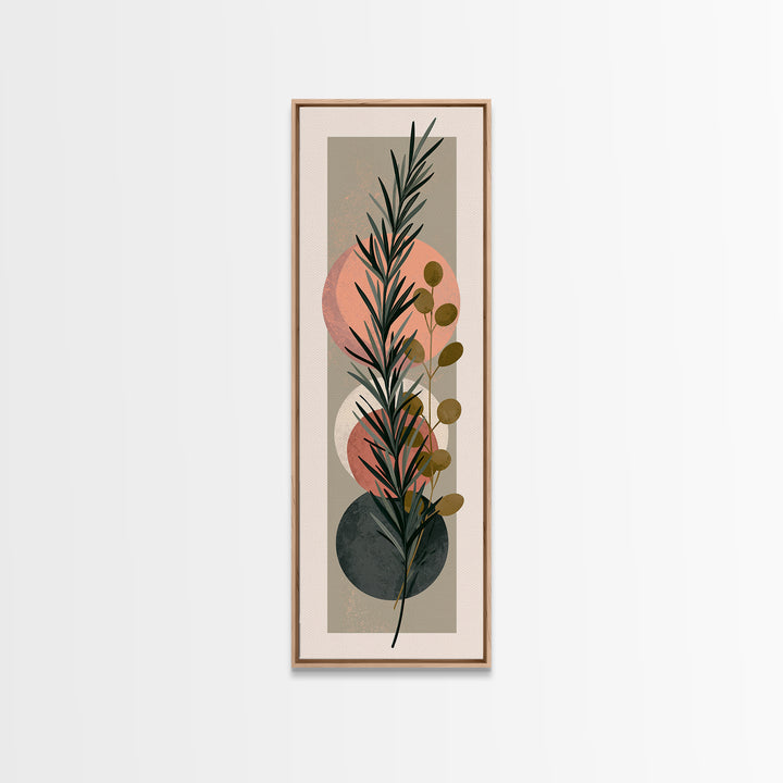 Botanical Herbal Arrangement Canvas Print, Spa Art, Tarot Card Art, Spa Decor, Watercolor Art, Serenity, Textured Painting, SPA-1x3-26