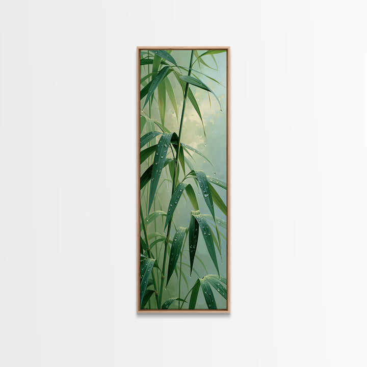 Rain on Leaves Canvas Print, Spa Art, Printable Wall Art, Spa Decor, Serenity, Feminine Wall Art, Fine Art Photography, SPA-1x3-28