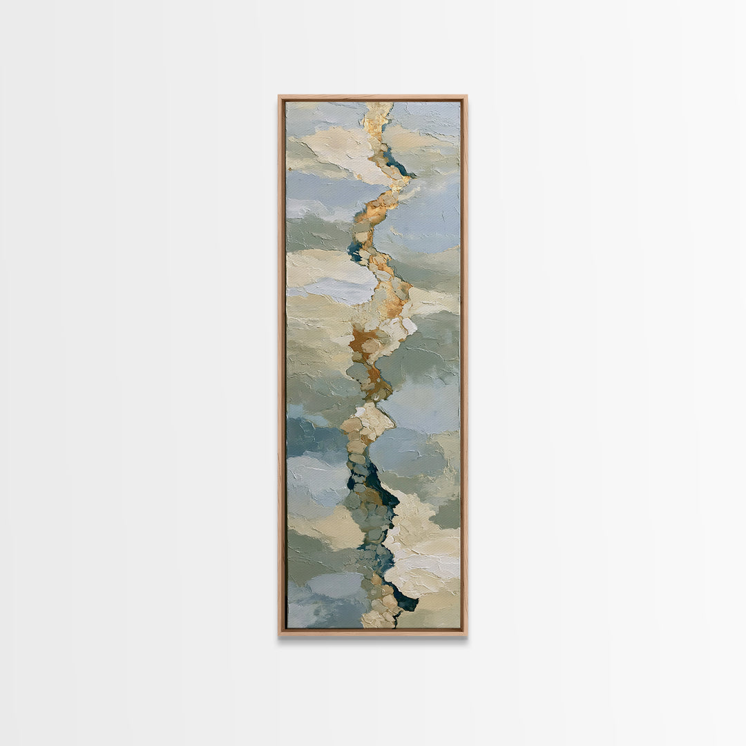 Pebble Texture Abstract Framed Canvas Print, Spa Art, Nature Prints, Spa Decor, Abstract Art, Serenity, Dog Groomer Gifts, SPA-1x3-3