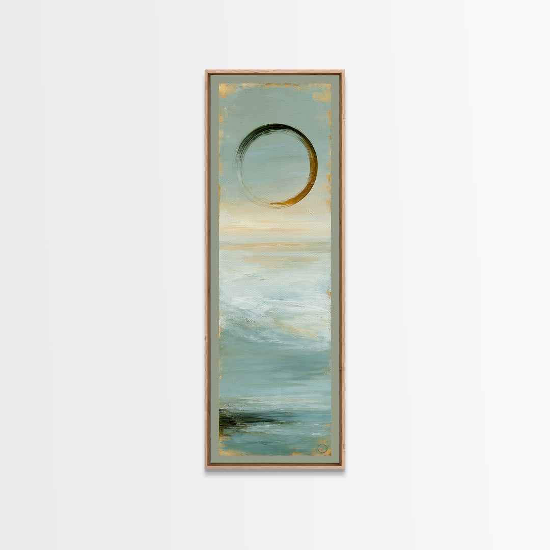 Minimal Zen Circle Brushstroke Canvas Print, Spa Art, Botanical Art, Spa Decor, Fine Art, Serenity, Fashion Wall Art, SPA-1x3-44