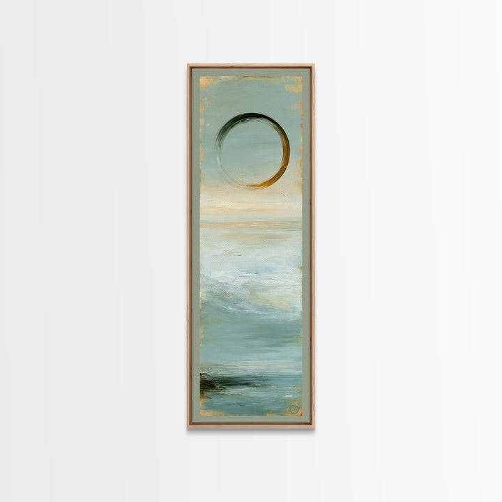 Minimal Zen Circle Brushstroke Canvas Print, Spa Art, Botanical Art, Spa Decor, Fine Art, Serenity, Fashion Wall Art, SPA-1x3-44