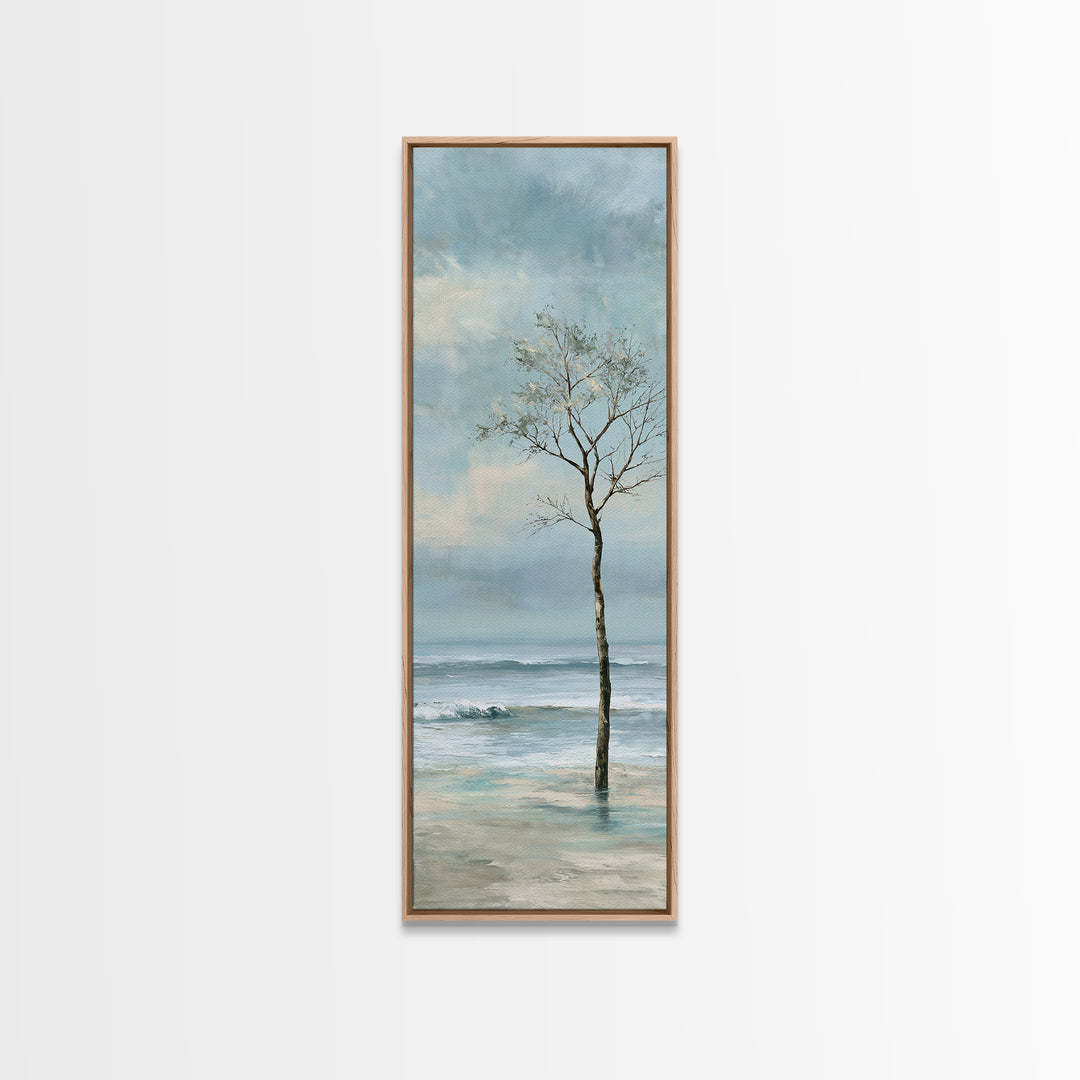 Coastal Horizon in Muted Spa Blues Framed Canvas Print, Spa Art, Modern Decor, Spa Decor, Fine Art, Serenity, Wall Decor, SPA-1x3-46
