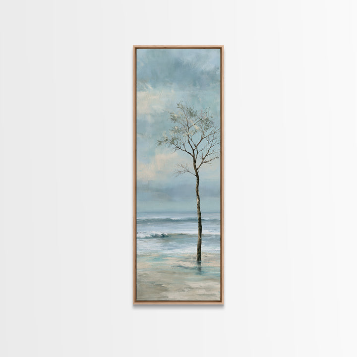 Coastal Horizon in Muted Spa Blues Framed Canvas Print, Spa Art, Modern Decor, Spa Decor, Fine Art, Serenity, Wall Decor, SPA-1x3-46
