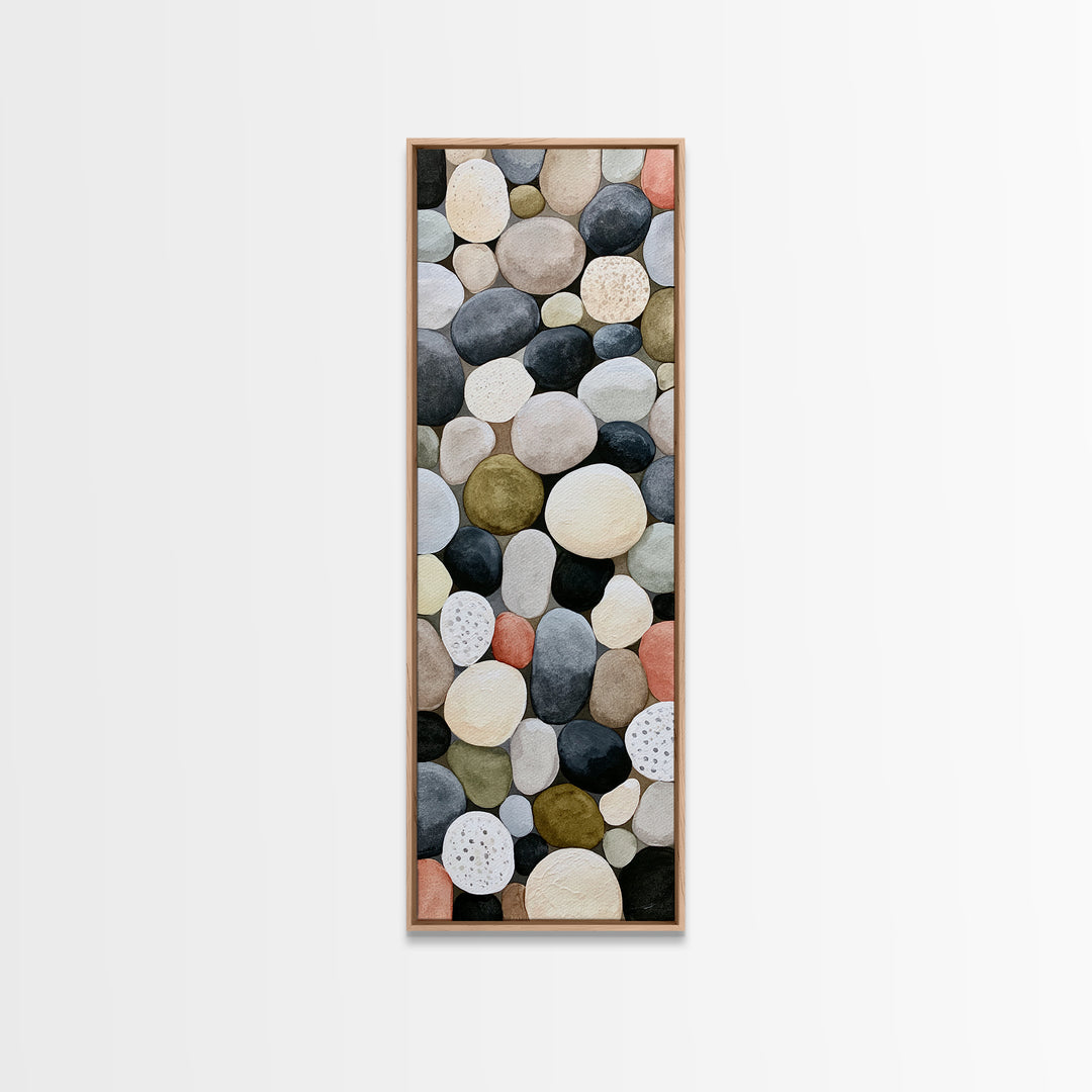 Pebble Texture Abstract Canvas Print, Spa Art, Dog Canvas, Spa Decor, Fine Art, Serenity, Art Print, Room Decor, SPA-1x3-51
