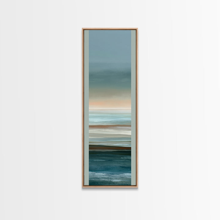 Coastal Horizon in Muted Spa Blues Framed Canvas Print, Spa Art, Modern Decor, Spa Decor, Fine Art, Serenity, Wall Decor, SPA-1x3-70