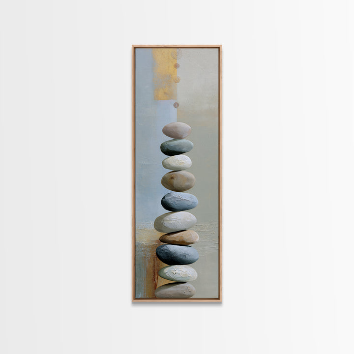 Pebble Texture Abstract Framed Canvas Print, Spa Art, Neutral Decor, Spa Decor, Fine Art, Serenity, Home Decor, Wall Decor, SPA-1x3-75
