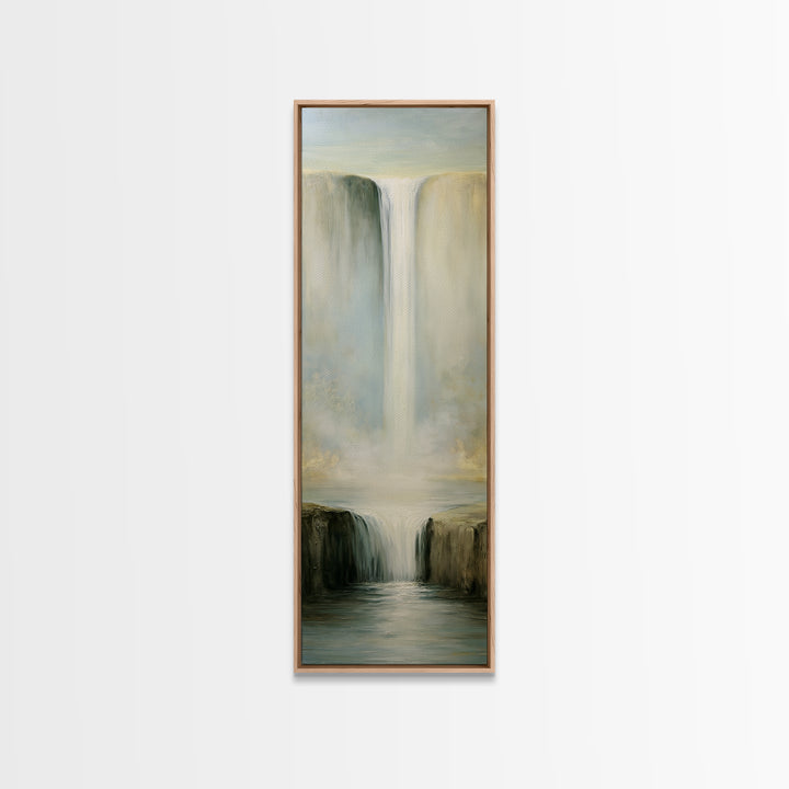 Serene Waterfall with Mist Canvas Print, Spa Art, Statement Artwork, Spa Decor, Fine Art, Serenity, Printable Wall Art, SPA-1x3-78
