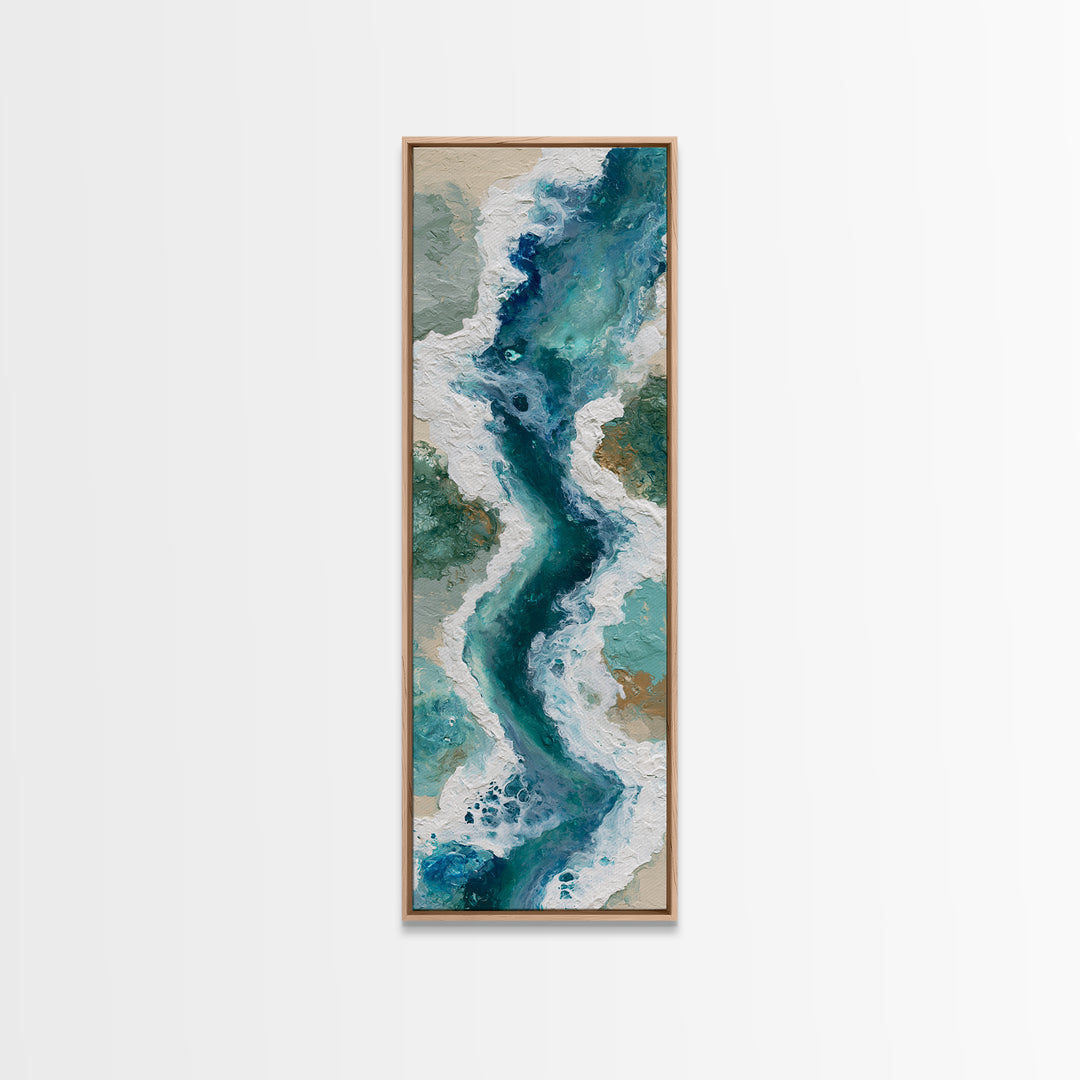 Blue Lagoon Water Seen from Above Framed Canvas Print, Spa Art, Minimalist Decor, Spa Decor, Fine Art, Serenity, SPA-1x3-8