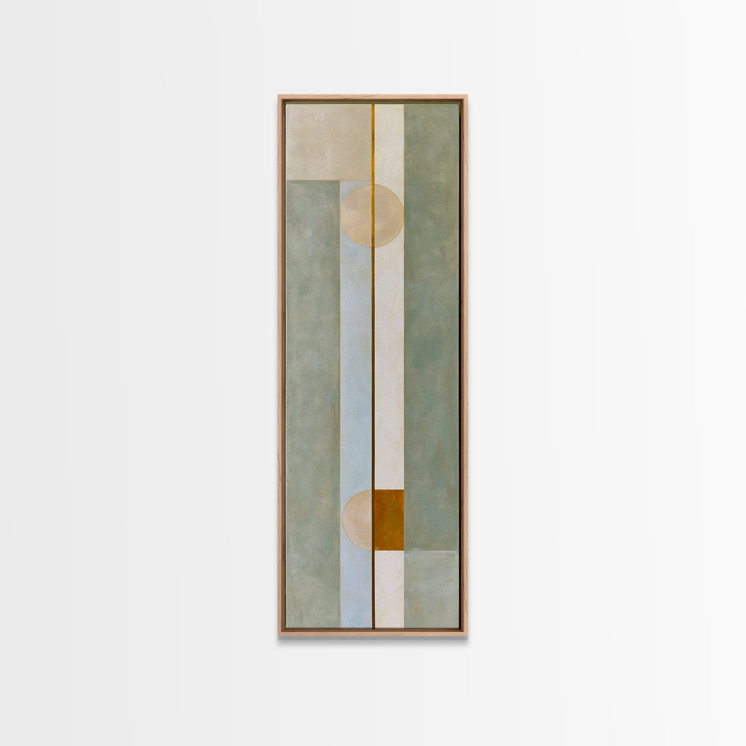 Sage and Ivory Geometric Calm Composition Canvas Print, Spa Art, Fashion Wall Art, Spa Decor, Abstract Art, Serenity, SPA-1x3-81